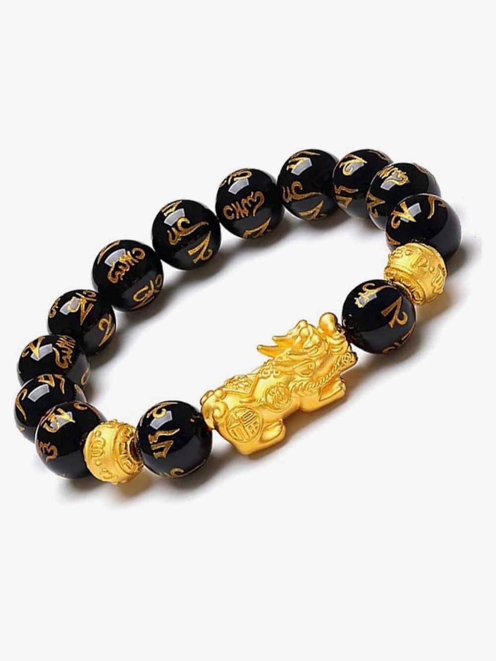 Pixiu Feng Shui Black Obsidian Wealth Bracelet